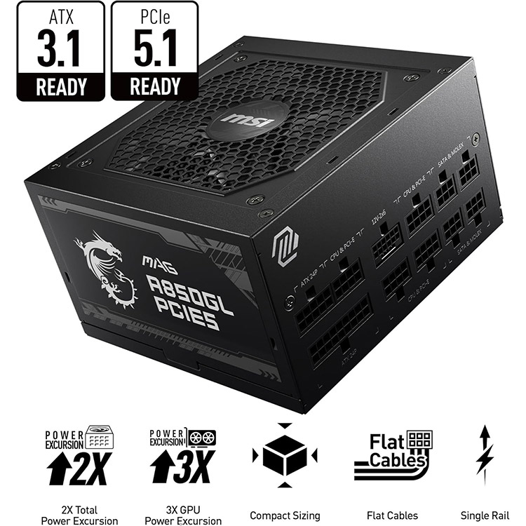 خرید پاور MSI MAG A850GL PCIE5